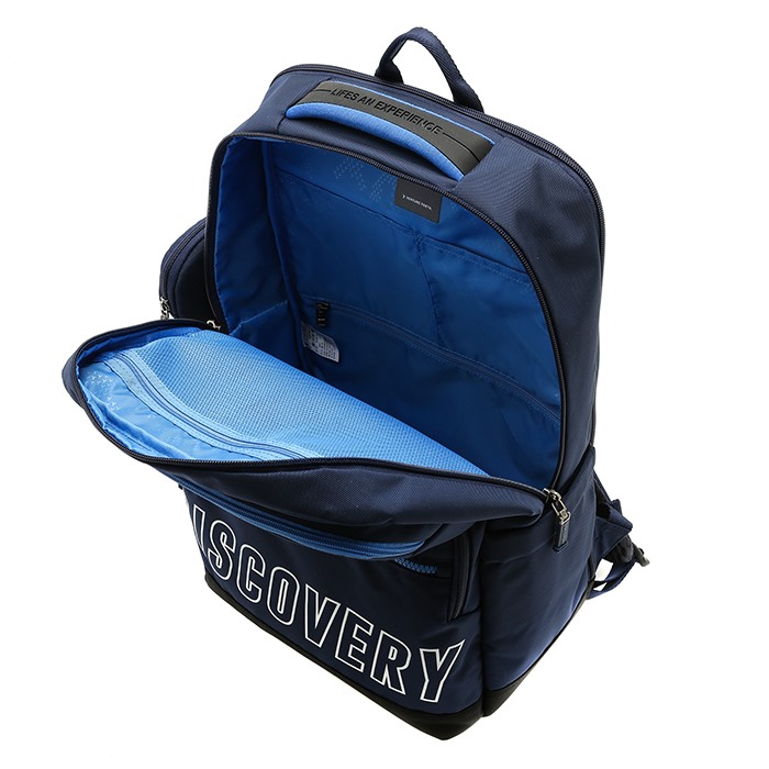 디스커버리 익스페디션(DISCOVERY EXPEDITION) 데이트립 아웃포켓 백팩-NAVY COLOR - 132,300원 | 무신사 스토어
