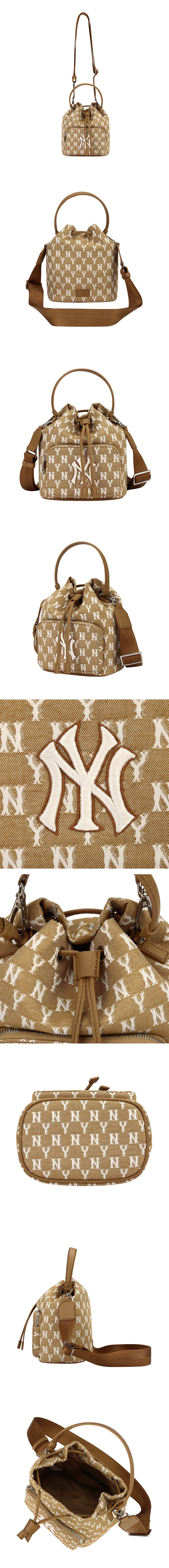 MLB Korea Monogram Jacquard Bucket Bag NY Yankees 32BG34111-50B