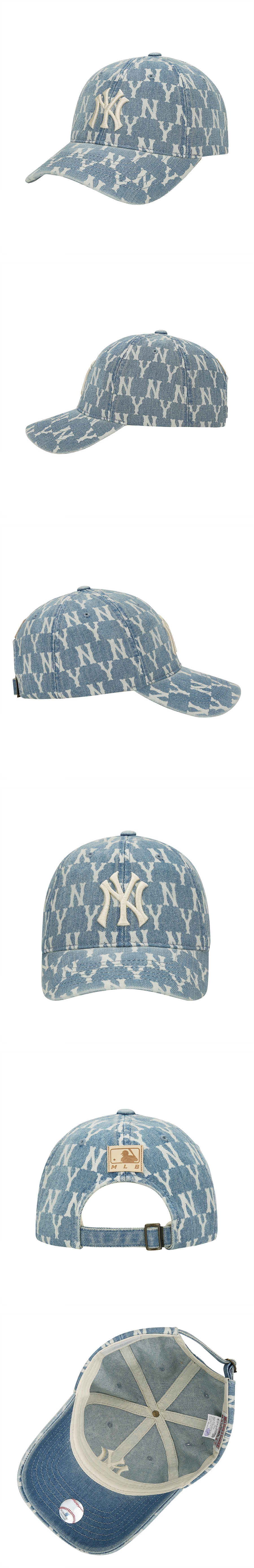 MLB Monogram Denim Ball Cap 1ea available now at Beauty Box Korea